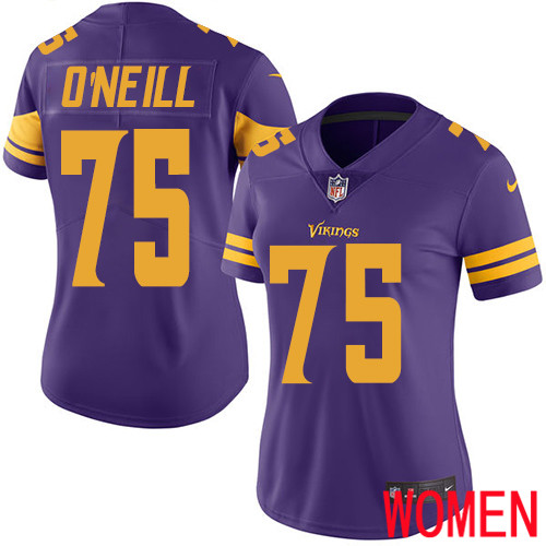Minnesota Vikings #75 Limited Brian O Neill Purple Nike NFL Women Jersey Rush Vapor Untouchable